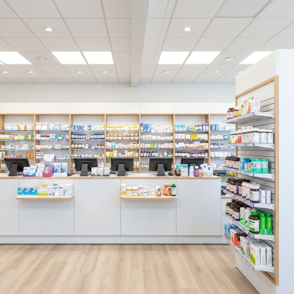 NorthWest Plaza Chemist shelves with health products, vitamins and supplements